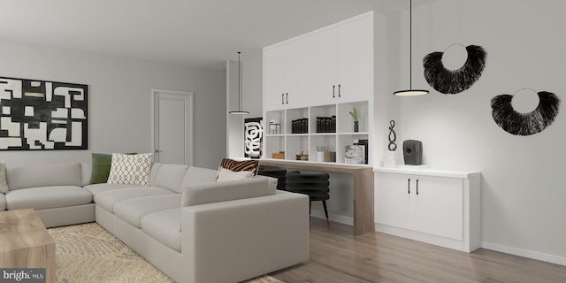 living room featuring light hardwood / wood-style flooring