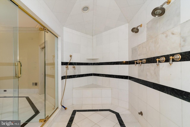 bathroom featuring walk in shower