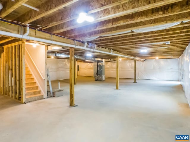 basement with heating utilities