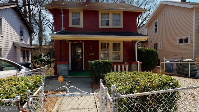 front facade with a porch