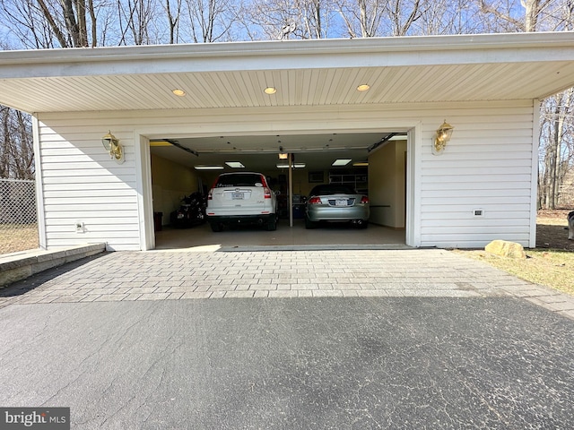 view of garage