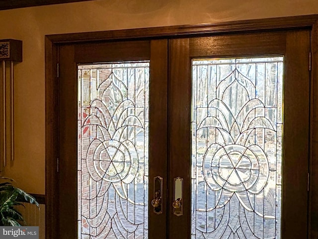 details featuring french doors