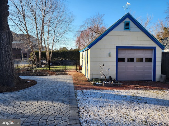 view of garage