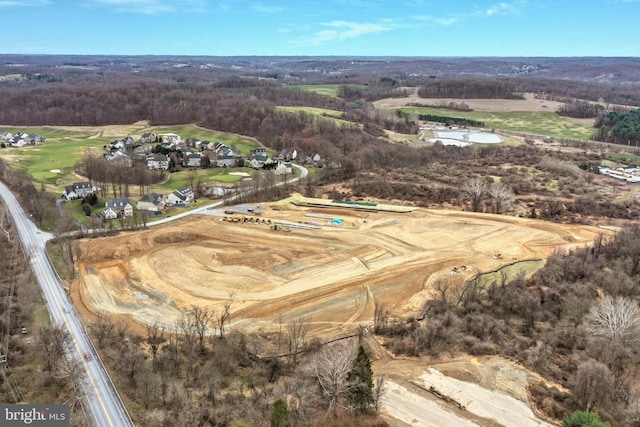 aerial view featuring a rural view