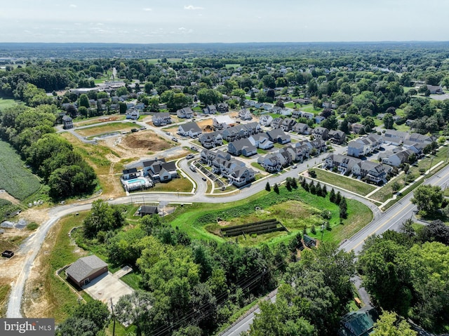 bird's eye view with a residential view