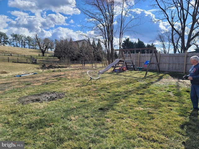 view of yard featuring a playground