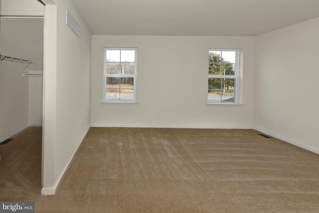 spare room featuring plenty of natural light and carpet floors