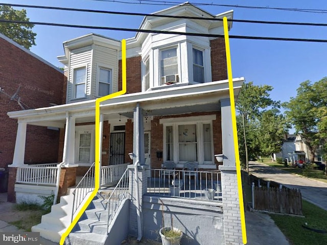 view of front of home with covered porch