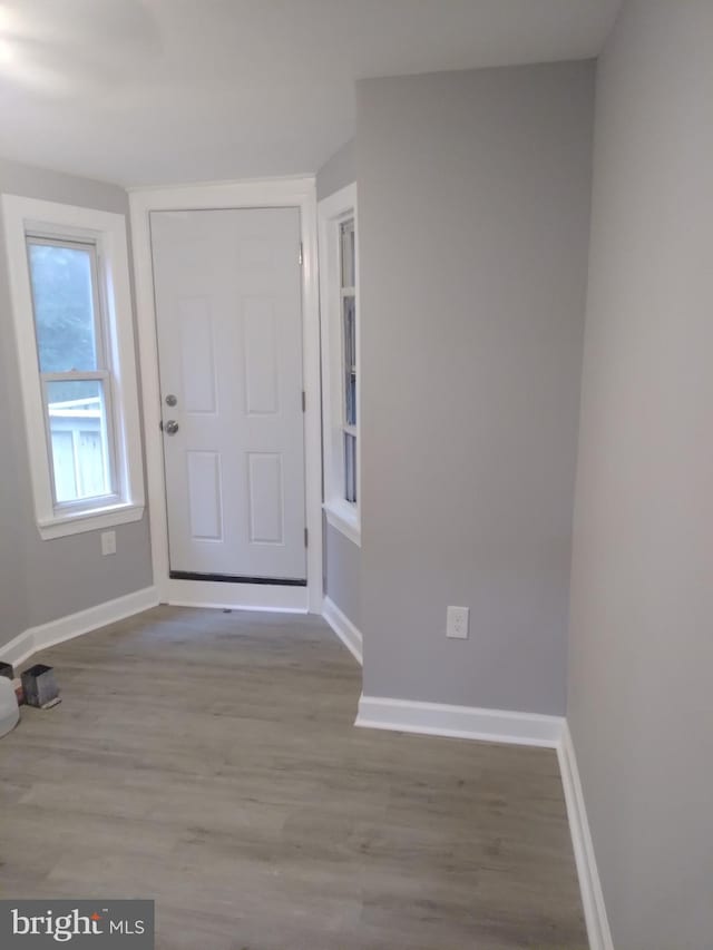 entryway with light hardwood / wood-style floors