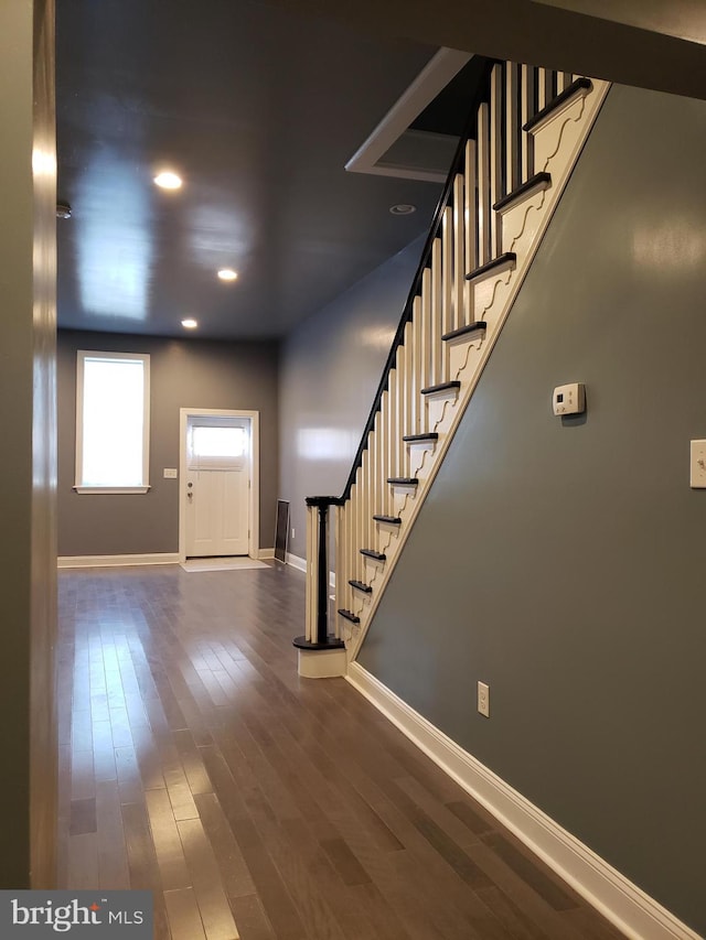 foyer featuring dark hardwood / wood-style flooring