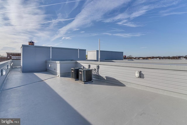 view of patio featuring central air condition unit