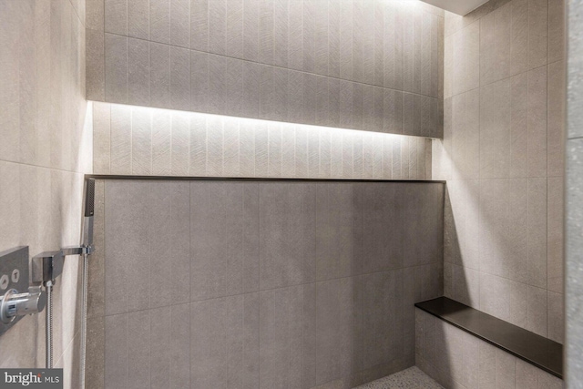 interior details with tiled shower