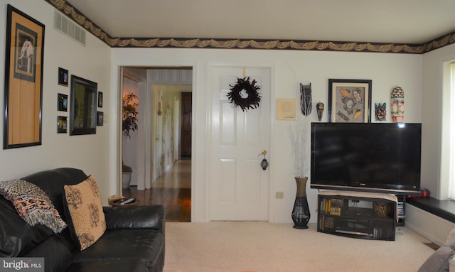 view of carpeted living room