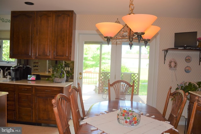 dining area featuring plenty of natural light