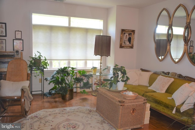 living room with plenty of natural light