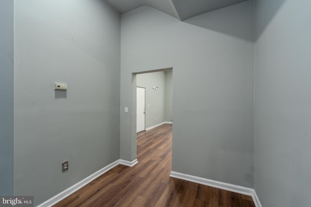 empty room featuring dark hardwood / wood-style floors