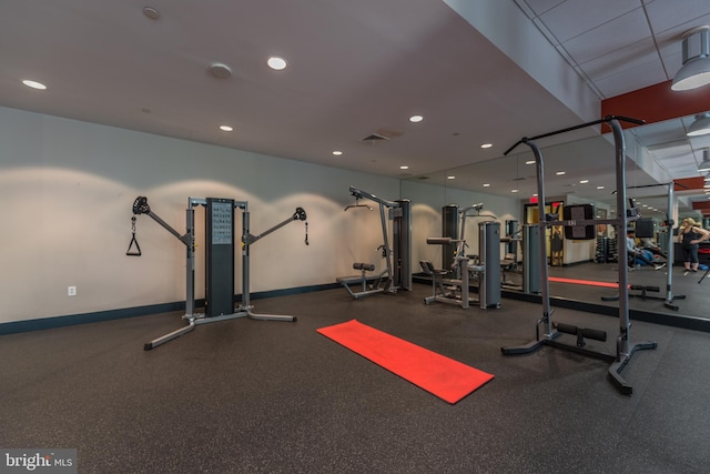 view of workout area