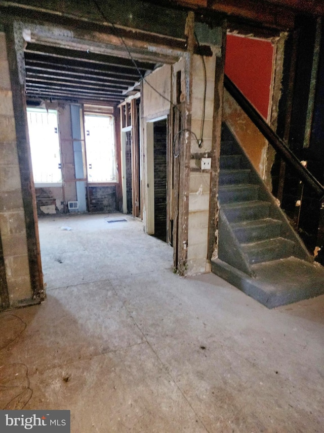 view of basement