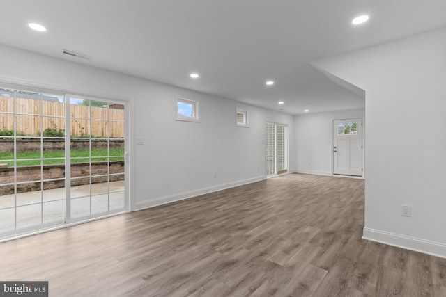 2764 Bellview Dr, Bensalem, PA 19020 - unfurnished room featuring recessed lighting, baseboards, wood finished floors, and plenty of natural light