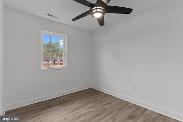 2764 Bellview Dr, Bensalem, PA 19020 - spare room featuring baseboards, a ceiling fan, and wood finished floors