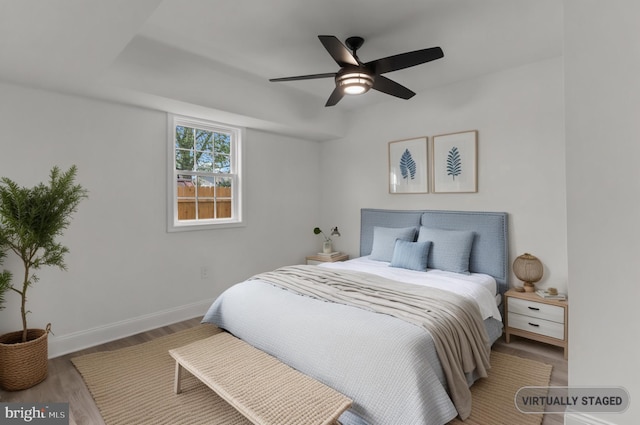 2764 Bellview Dr, Bensalem, PA 19020 - bedroom featuring wood finished floors, baseboards, and ceiling fan