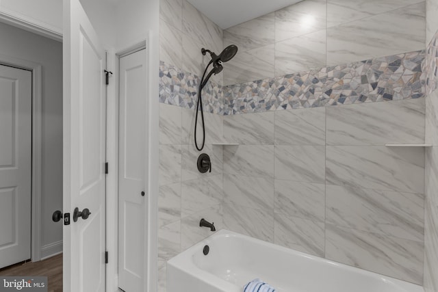 2764 Bellview Dr, Bensalem, PA 19020 - full bathroom with shower / bathtub combination and wood finished floors