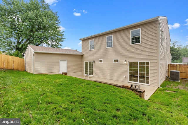 2764 Bellview Dr, Bensalem, PA 19020 - rear view of house featuring central AC and a patio