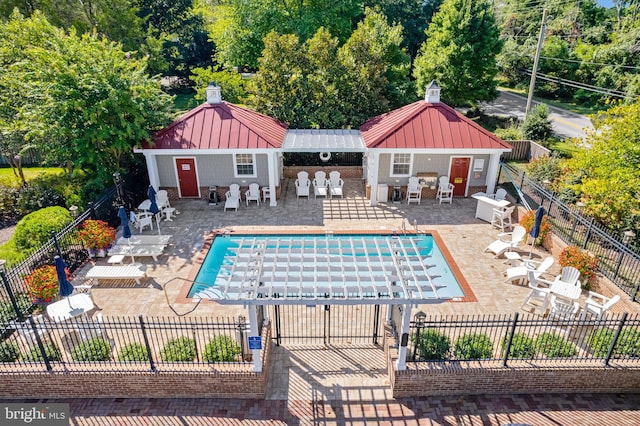 view of pool featuring a patio area