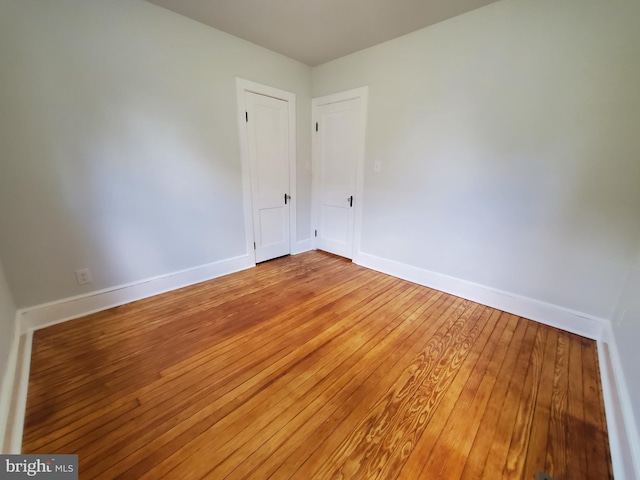 empty room featuring light wood-type flooring