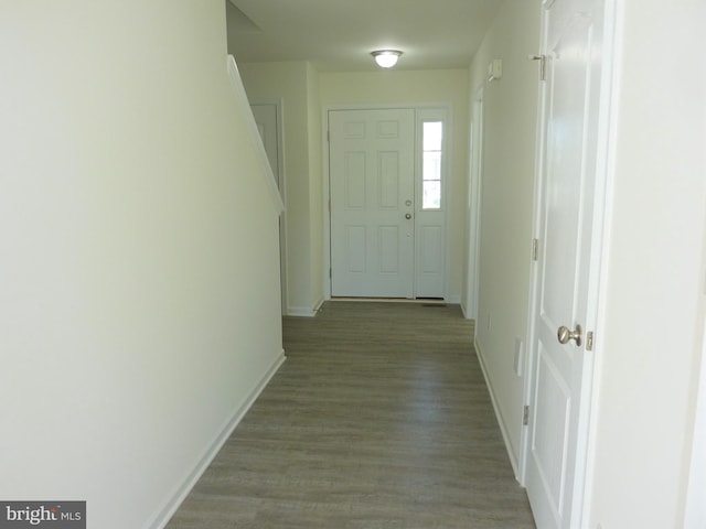 interior space with hardwood / wood-style floors