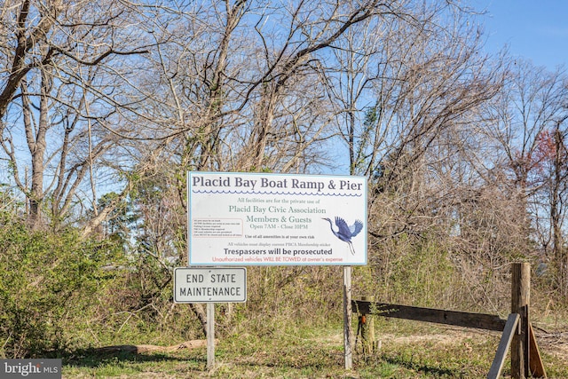 view of community sign