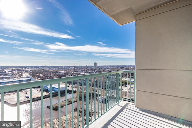 balcony featuring a view of city