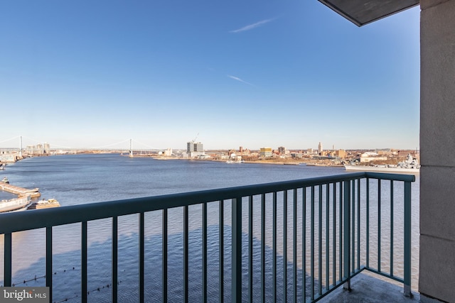 balcony with a water view