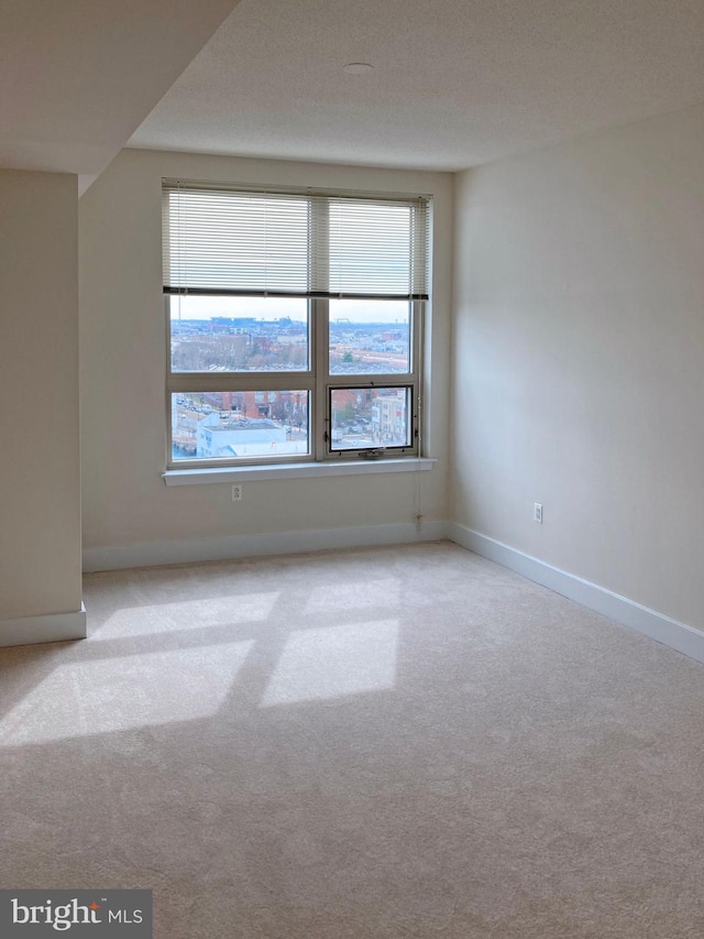 carpeted empty room featuring baseboards and a wealth of natural light