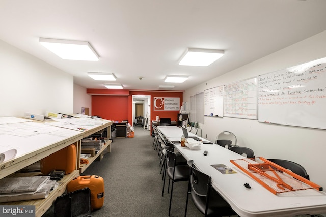 view of carpeted office