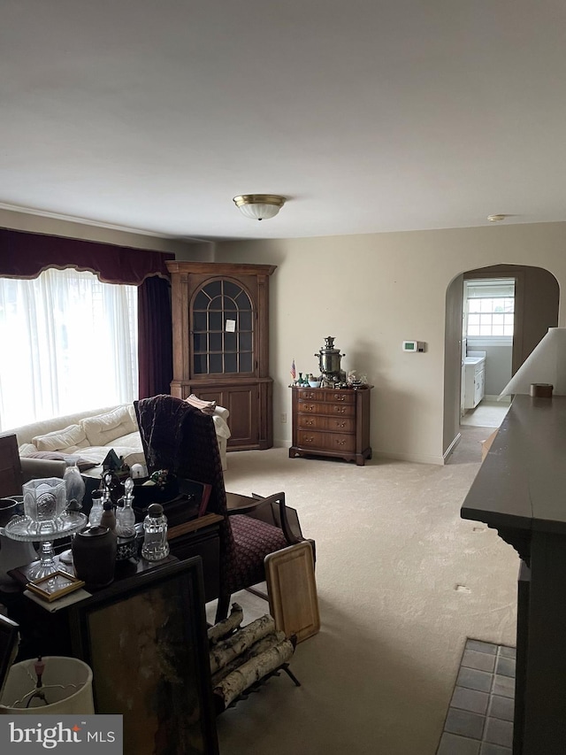 view of carpeted living room