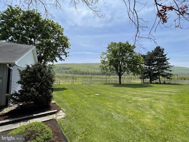 view of yard featuring a rural view