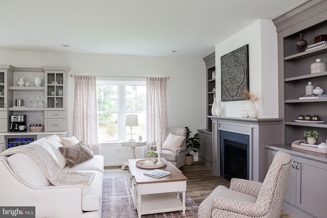 living room featuring light hardwood / wood-style floors