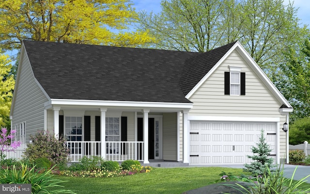 cape cod house with a front lawn and a porch