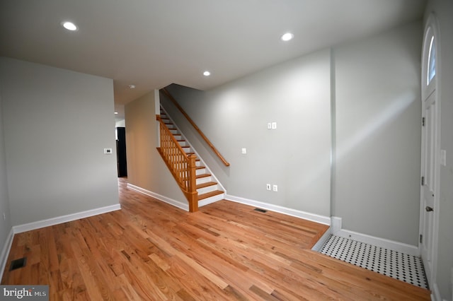 interior space featuring light wood-type flooring