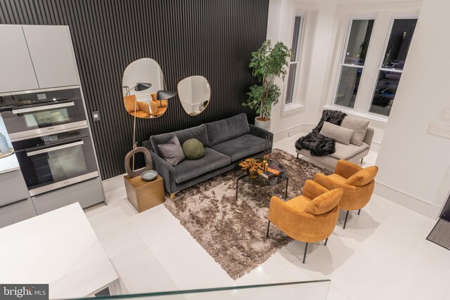 view of tiled living room