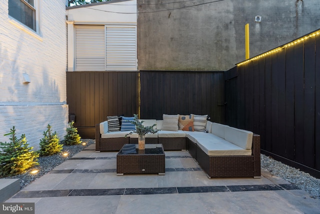 view of patio with an outdoor hangout area