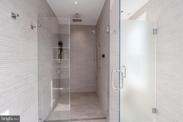 bathroom featuring walk in shower