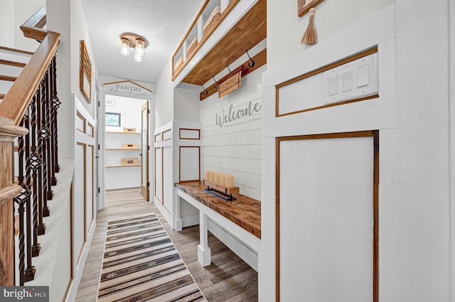 mudroom featuring light wood-type flooring