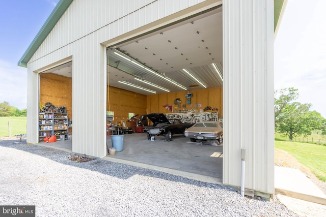 garage with a carport