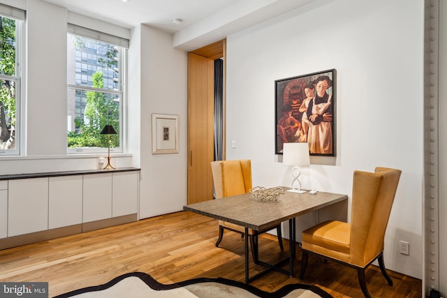 dining area featuring light hardwood / wood-style floors