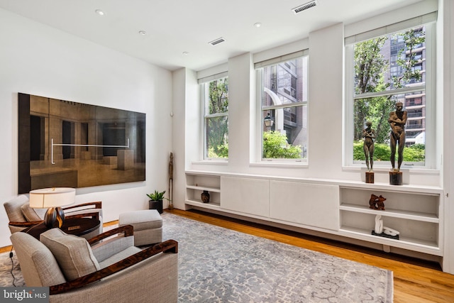 living room featuring light hardwood / wood-style floors