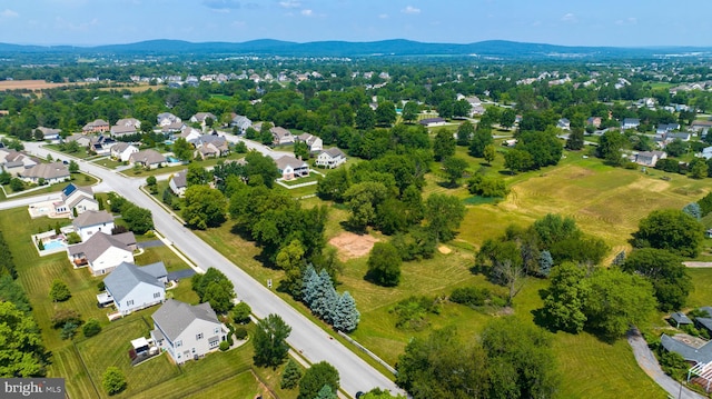 bird's eye view featuring a mountain view