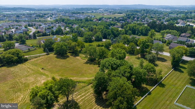 aerial view featuring a rural view