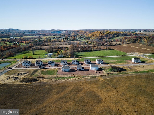 aerial view featuring a rural view